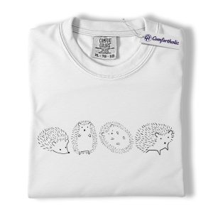 Alternative view of Hedgehog Shirt, Minimalist Cute Animal Graphic Tee, Aesthetic Line Art T-Shirt, Gift for Hedgehog and Animal Lovers, Comfort Colors Shirt