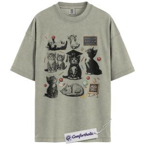 Teacher Cat Lover Shirt, Cute Classroom Graphic Tee, Back to School Cat Mom T-Shirt, Gift for Teachers and Cat Lovers, Comfort Colors Shirt