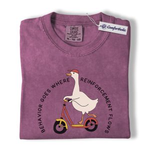 ABA Reinforcement Goose Shirt, Funny Behavior Therapist Graphic Tee, Cute RBT BCBA T-Shirt, Gift for ABA Therapists and Educators, Comfort Colors Shirt