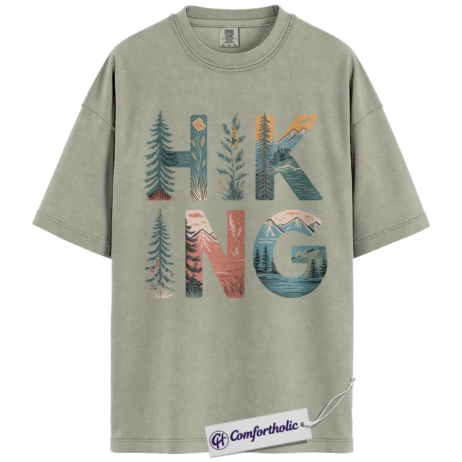 Hiking Shirt, Mountain Nature Graphic T-Shirt, Adventure Outdoor Tee, Aesthetic Nature Lover Gift for Hikers and Campers, Comfort Colors Shirt