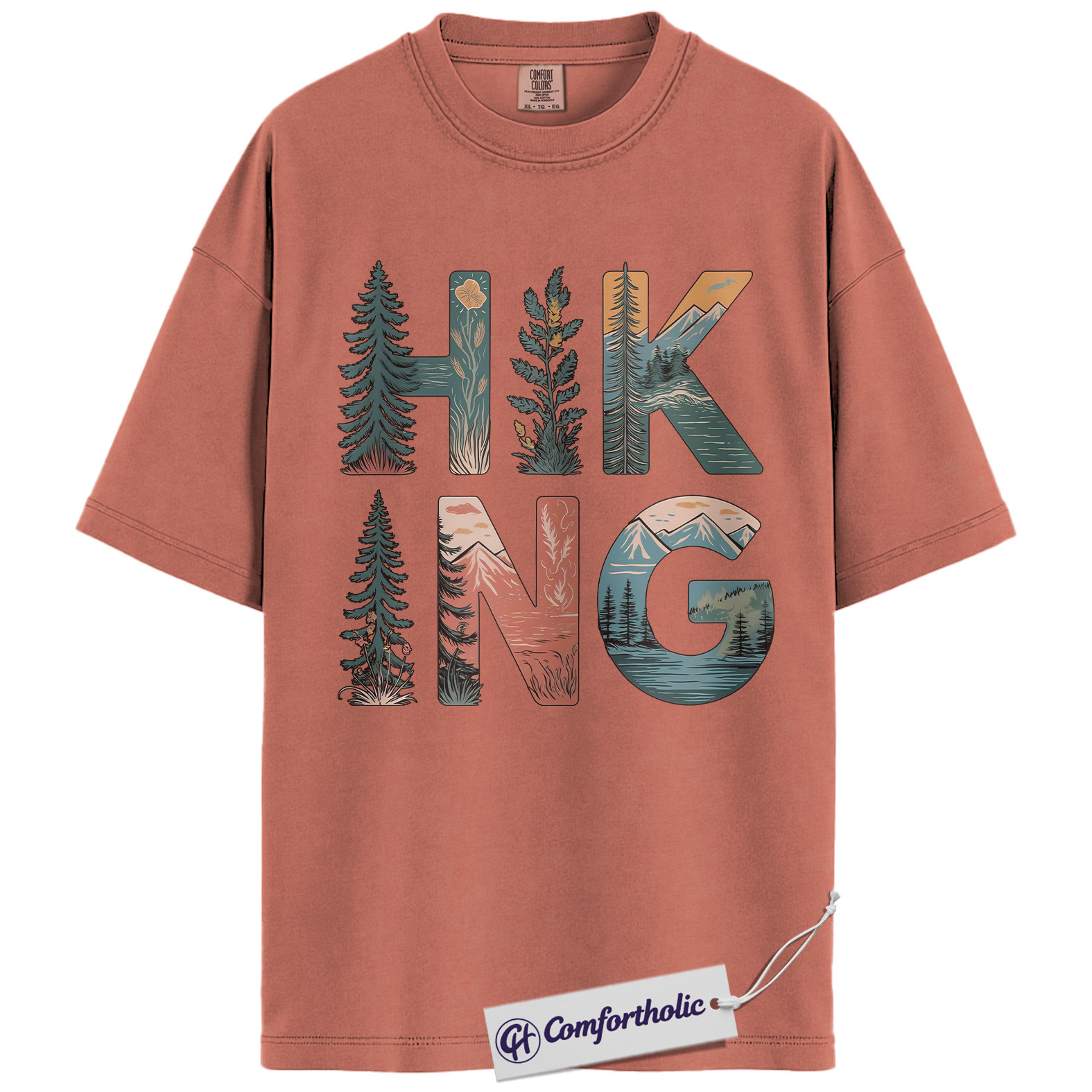 Hiking Shirt, Mountain Nature Graphic T-Shirt, Adventure Outdoor Tee, Aesthetic Nature Lover Gift for Hikers and Campers, Comfort Colors Shirt - Image 7
