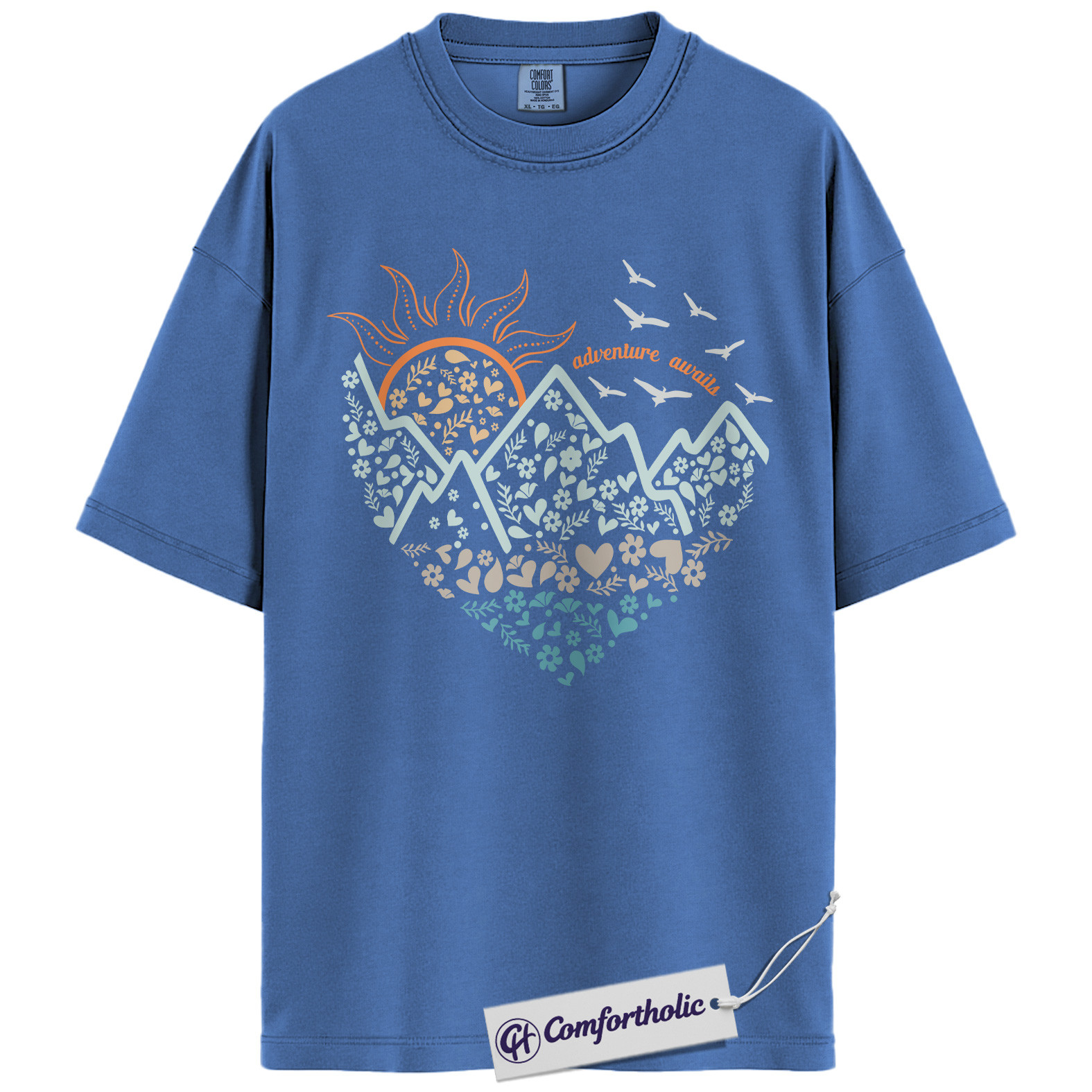 Adventure Awaits Shirt, Mountain Nature Graphic T-Shirt, Boho Outdoor Hiking Tee, Nature Lover Gift for Wanderlust Travelers, Comfort Colors Shirt - Image 12