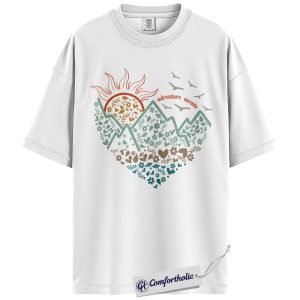 Alternative view of Adventure Awaits Shirt, Mountain Nature Graphic T-Shirt, Boho Outdoor Hiking Tee, Nature Lover Gift for Wanderlust Travelers, Comfort Colors Shirt