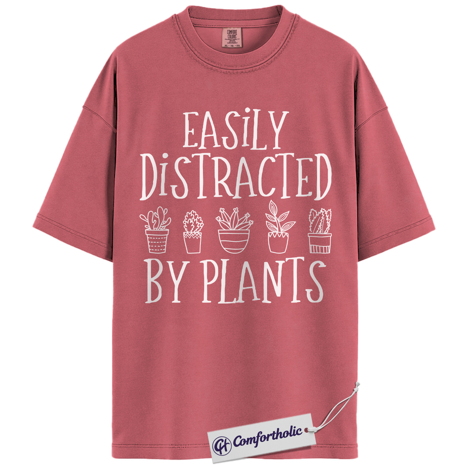 Easily Distracted by Plants Shirt, Funny Plant Lover T-Shirt, Gardening Graphic Tee, Cute Gift for Plant Moms, Comfort Colors Shirt - Image 9