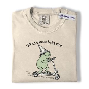 Funny Frog Teacher Shirt, Behavior Analyst & ABA Therapist Graphic Tee, School Counselor Psychology Humor T-Shirt, Cute Assessment Gift, Comfort Colors Shirt