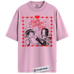 Luffy vs Boa Hancock Shirt, One Piece Shirt, Valentine's Day Shirt, Anime Graphic Tee, Comfort Colors Shirt