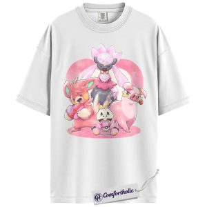 Alternative view of Diancie Shirt, Skitty Shirt, Fuecoco Shirt, Lechonk Shirt, Pokemon Shirt, PKM Shirt, Valentine's Day Shirt, Anime Graphic Tee, Comfort Colors Shirt
