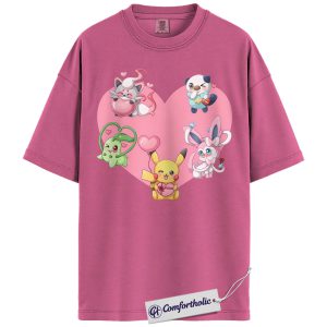 Pokemon Shirt, PKM Shirt, Valentine's Day Shirt, Anime Graphic Tee, Comfort Colors Shirt