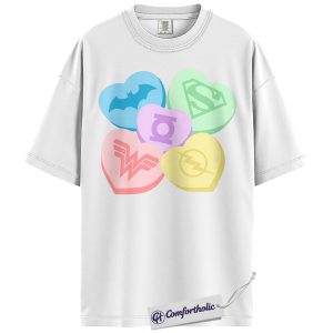 Alternative view of Superman Shirt, Wonder Woman Shirt, The Flash Shirt, Batman Shirt, Green Lantern Shirt, Valentine's Day Shirt, DC Comics Graphic Tee, Comfort Colors Shirt