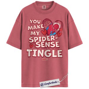Spider-Man Shirt, Valentine's Day Shirt, Marvel Comics Graphic Tee, Comfort Colors Shirt