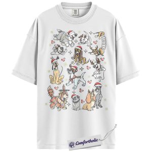 Alternative view of Disney Dogs Shirt, Christmas Shirt, Animated Graphic Tee, Comfort Colors Shirt