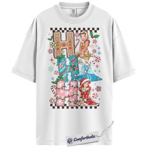 Alternative view of Disney Princess Shirt, Christmas Shirt, Animated Graphic Tee, Comfort Colors Shirt