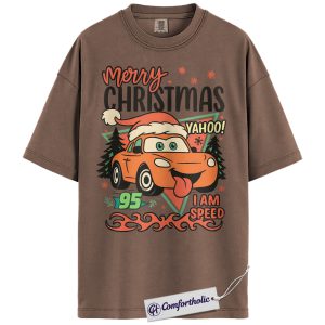 Lightning McQueen Shirt, Cars Shirt, Christmas Shirt, Animated Graphic Tee, Comfort Colors Shirt