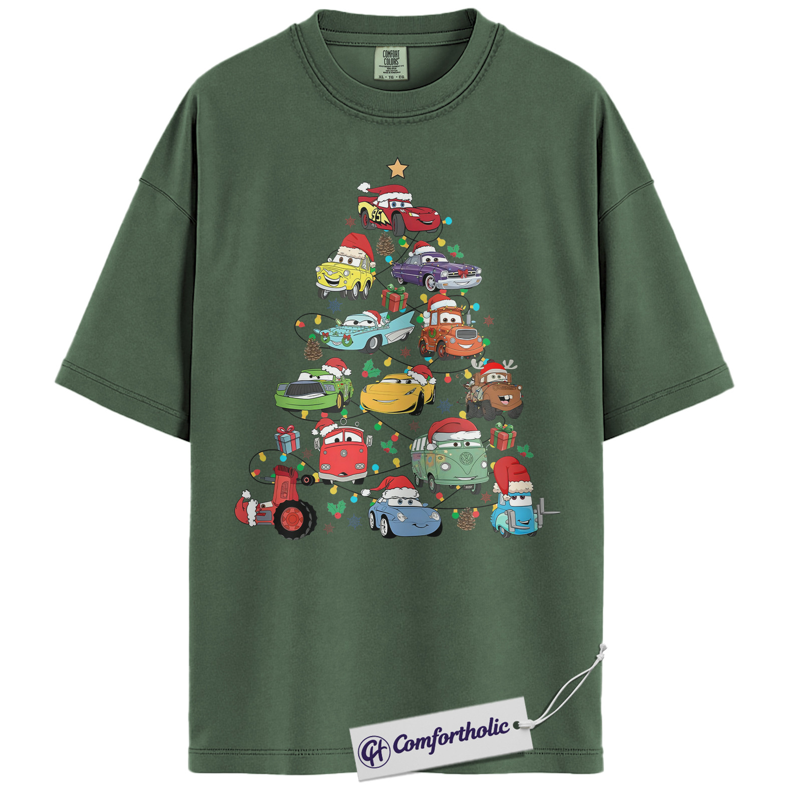 Cars Shirt, Christmas Shirt, Animated Graphic Tee, Comfort Colors Shirt - Image 4