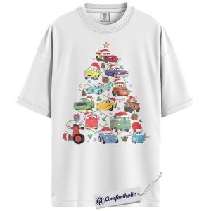 Alternative view of Cars Shirt, Christmas Shirt, Animated Graphic Tee, Comfort Colors Shirt