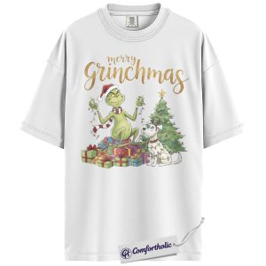 Alternative view of The Grinch Shirt, Christmas Shirt, Animated Graphic Tee, Comfort Colors Shirt