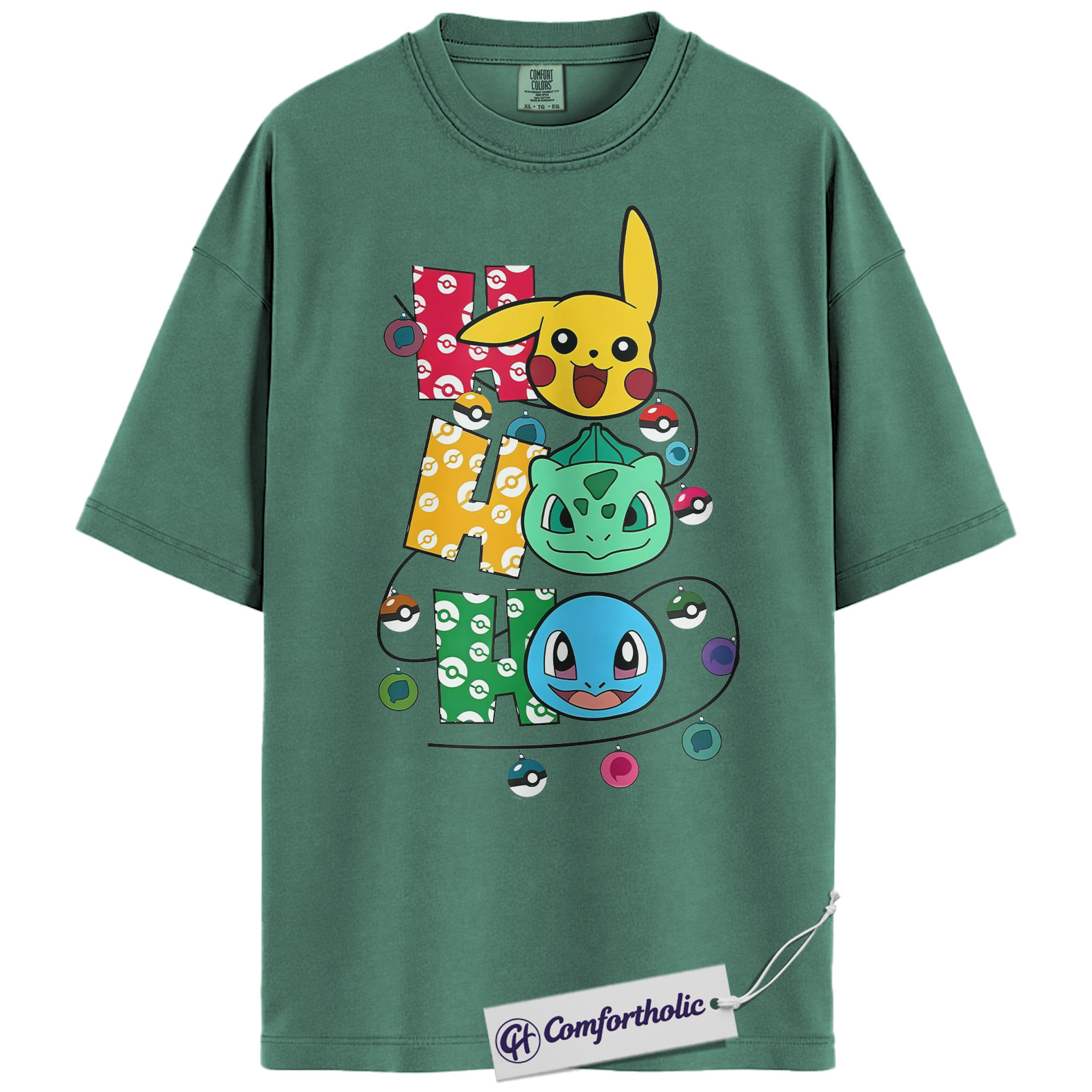 Pikachu Shirt, Bulbasaur Shirt, Squirtle Shirt, Pokemon Shirt, PKM Shirt, Christmas Shirt, Anime Graphic Tee, Comfort Colors Shirt - Image 9