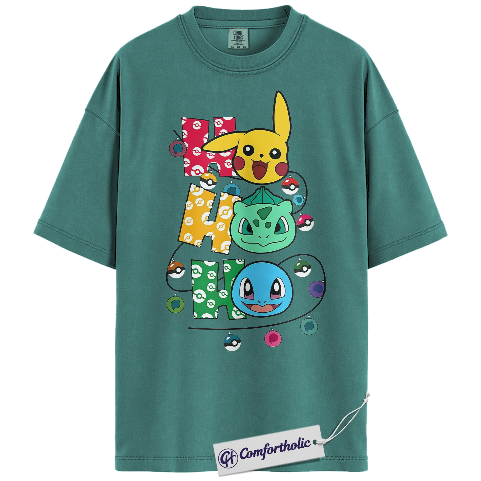 Pikachu Shirt, Bulbasaur Shirt, Squirtle Shirt, Pokemon Shirt, PKM Shirt, Christmas Shirt, Anime Graphic Tee, Comfort Colors Shirt - Image 12