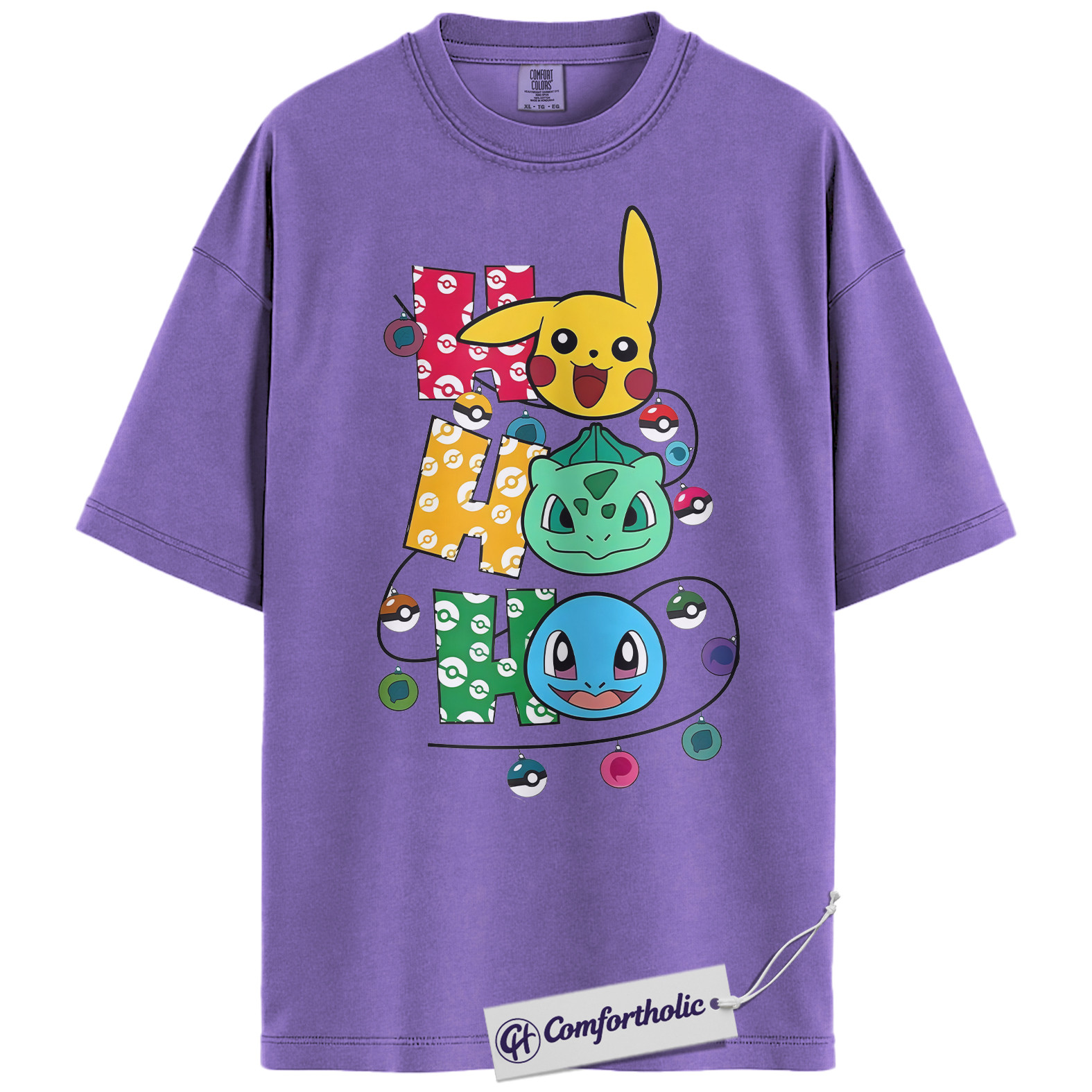 Pikachu Shirt, Bulbasaur Shirt, Squirtle Shirt, Pokemon Shirt, PKM Shirt, Christmas Shirt, Anime Graphic Tee, Comfort Colors Shirt - Image 19