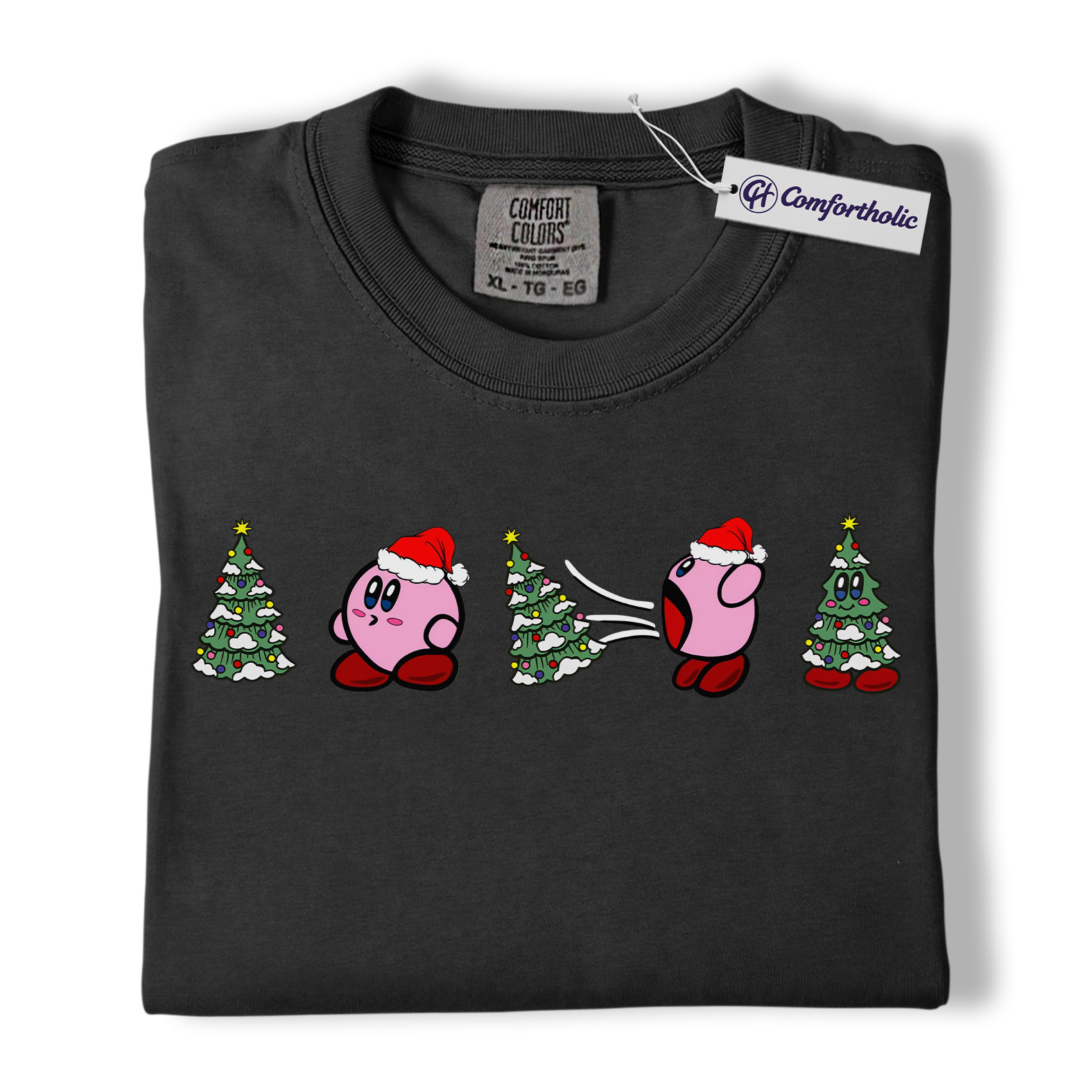Kirby Shirt, Christmas Shirt, Game Graphic Tee, Comfort Colors Shirt - Image 3
