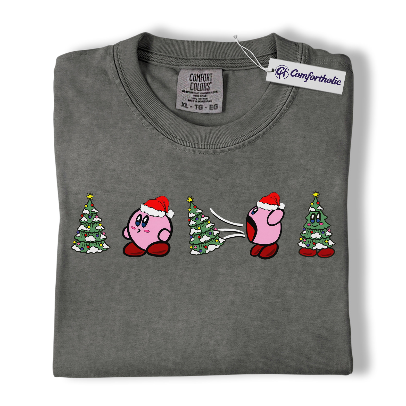 Kirby Shirt, Christmas Shirt, Game Graphic Tee, Comfort Colors Shirt - Image 4