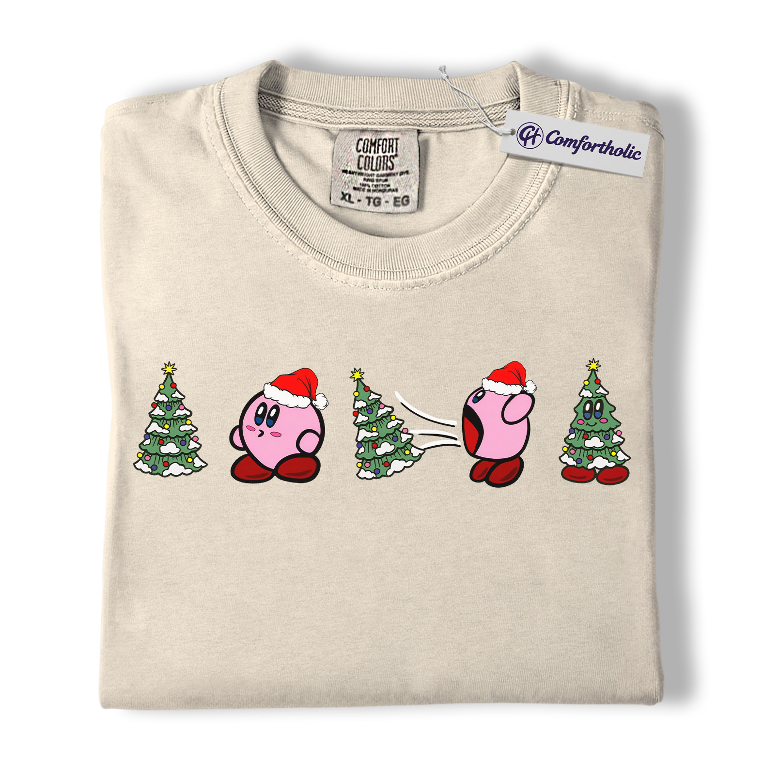 Kirby Shirt, Christmas Shirt, Game Graphic Tee, Comfort Colors Shirt - Image 5