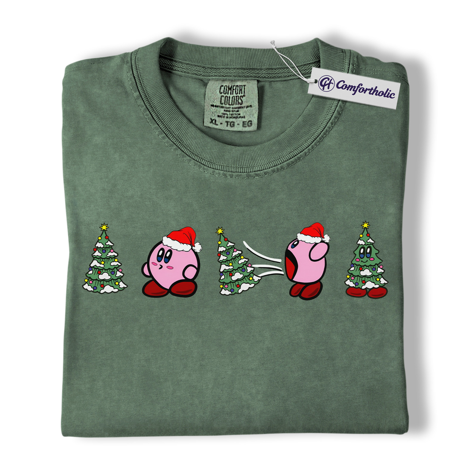 Kirby Shirt, Christmas Shirt, Game Graphic Tee, Comfort Colors Shirt - Image 6