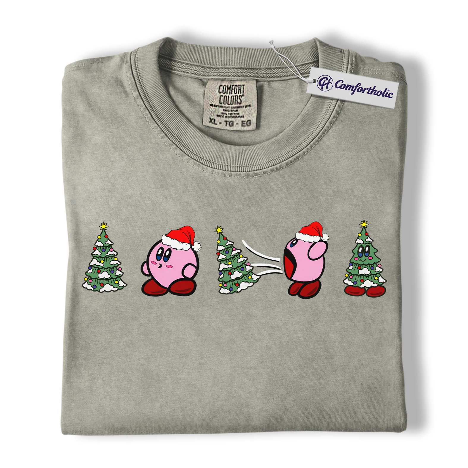 Kirby Shirt, Christmas Shirt, Game Graphic Tee, Comfort Colors Shirt - Image 7