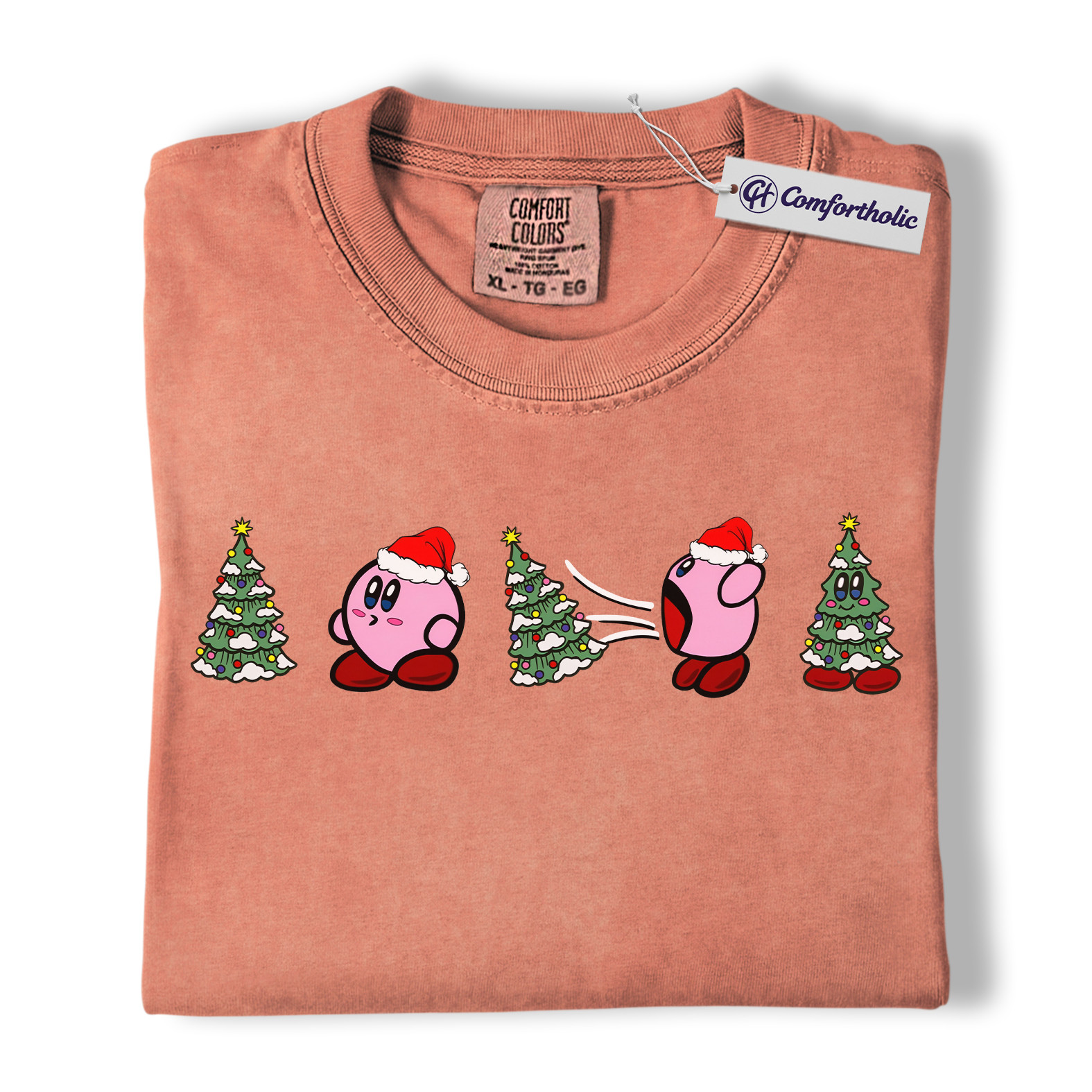 Kirby Shirt, Christmas Shirt, Game Graphic Tee, Comfort Colors Shirt - Image 8