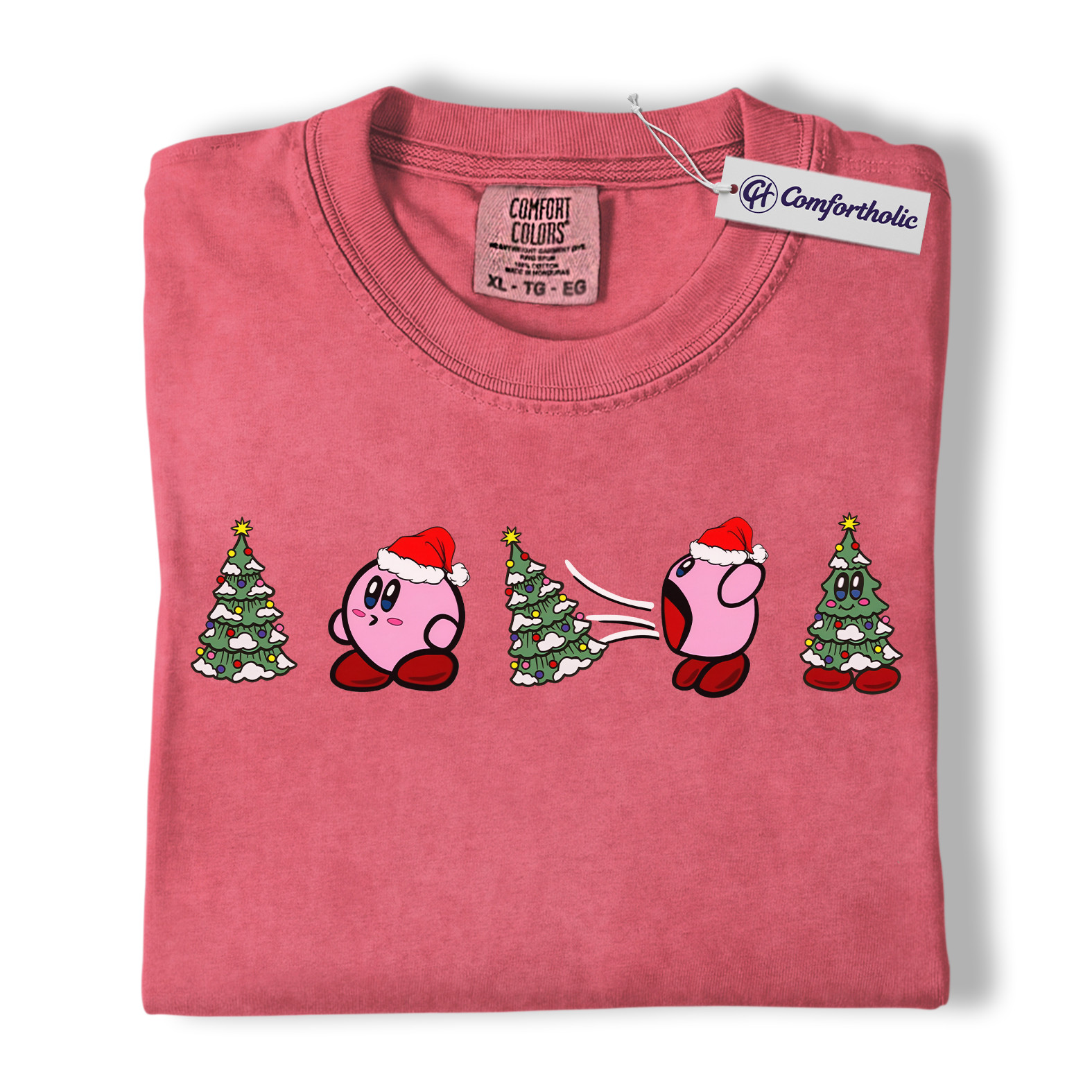 Kirby Shirt, Christmas Shirt, Game Graphic Tee, Comfort Colors Shirt - Image 9