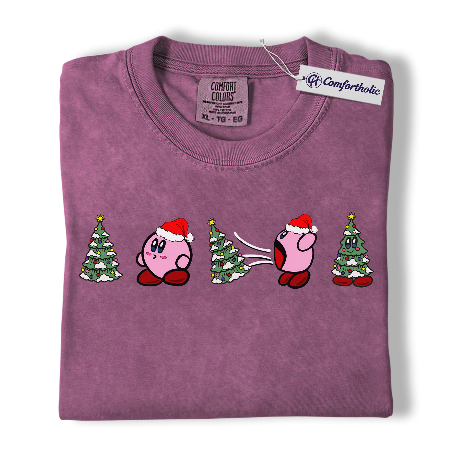 Kirby Shirt, Christmas Shirt, Game Graphic Tee, Comfort Colors Shirt - Image 15