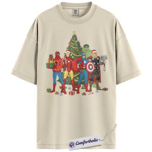 The Avengers Shirt, Christmas Shirt, Marvel Comics Graphic Tee, Comfort Colors Shirt