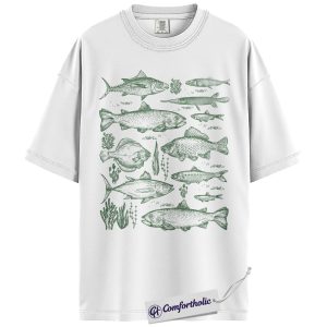 Alternative view of Fish Species Shirt, Vintage Fishing Graphic T-Shirt, Marine Wildlife Tee for Fishermen, Gift for Outdoor Lovers, Comfort Colors Shirt