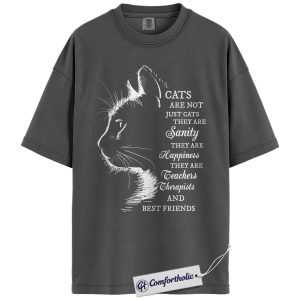 Cats Are Not Just Cats Shirt, Emotional Cat Lover Graphic T-Shirt, Hand Drawn Aesthetic Pet Lover Tee, Gift for Cat Moms, Comfort Colors Shirt