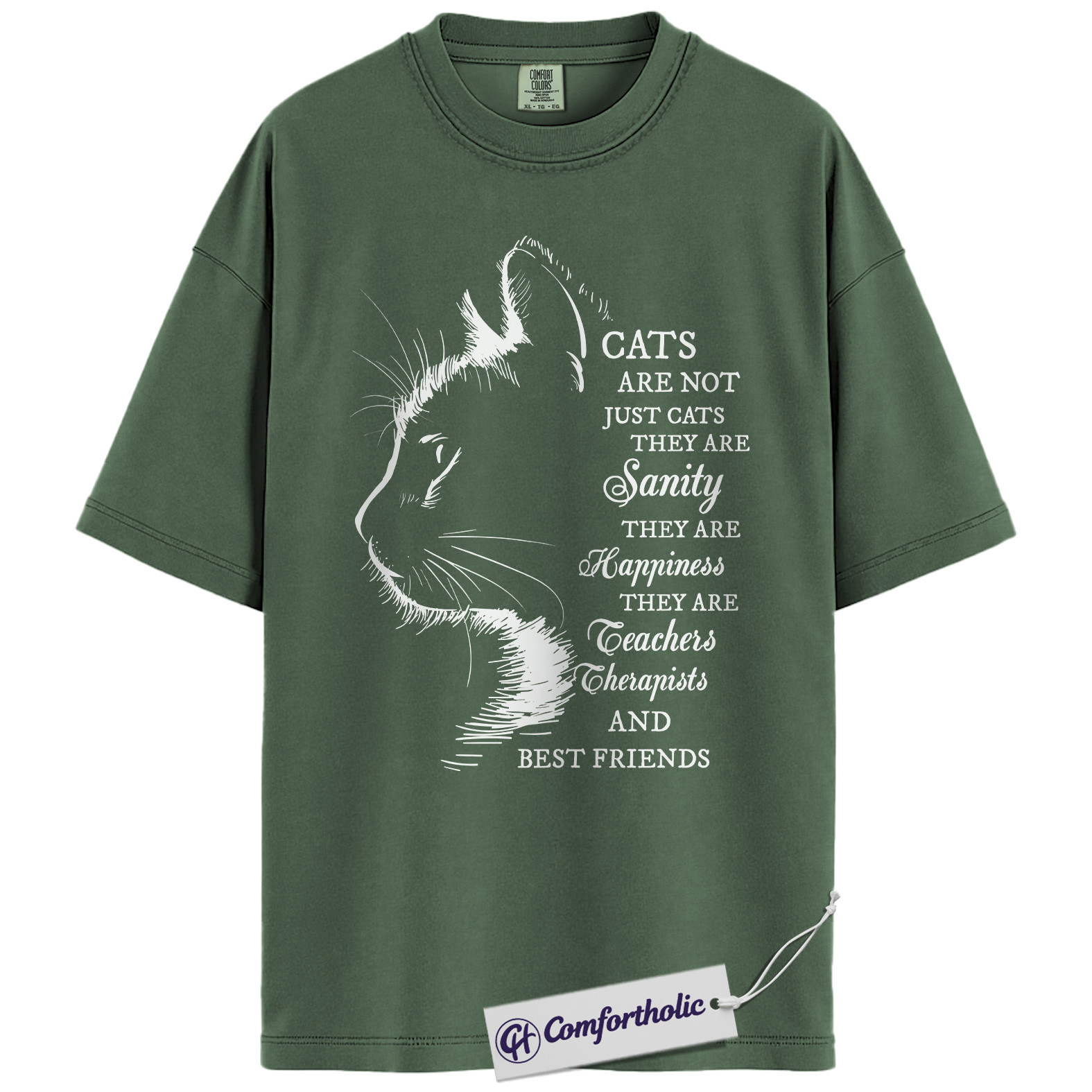 Cats Are Not Just Cats Shirt, Emotional Cat Lover Graphic T-Shirt, Hand Drawn Aesthetic Pet Lover Tee, Gift for Cat Moms, Comfort Colors Shirt - Image 5