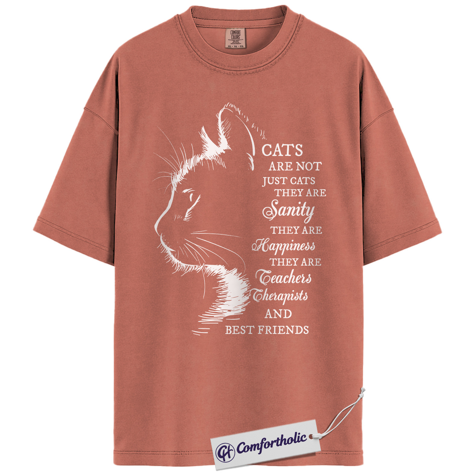 Cats Are Not Just Cats Shirt, Emotional Cat Lover Graphic T-Shirt, Hand Drawn Aesthetic Pet Lover Tee, Gift for Cat Moms, Comfort Colors Shirt - Image 7