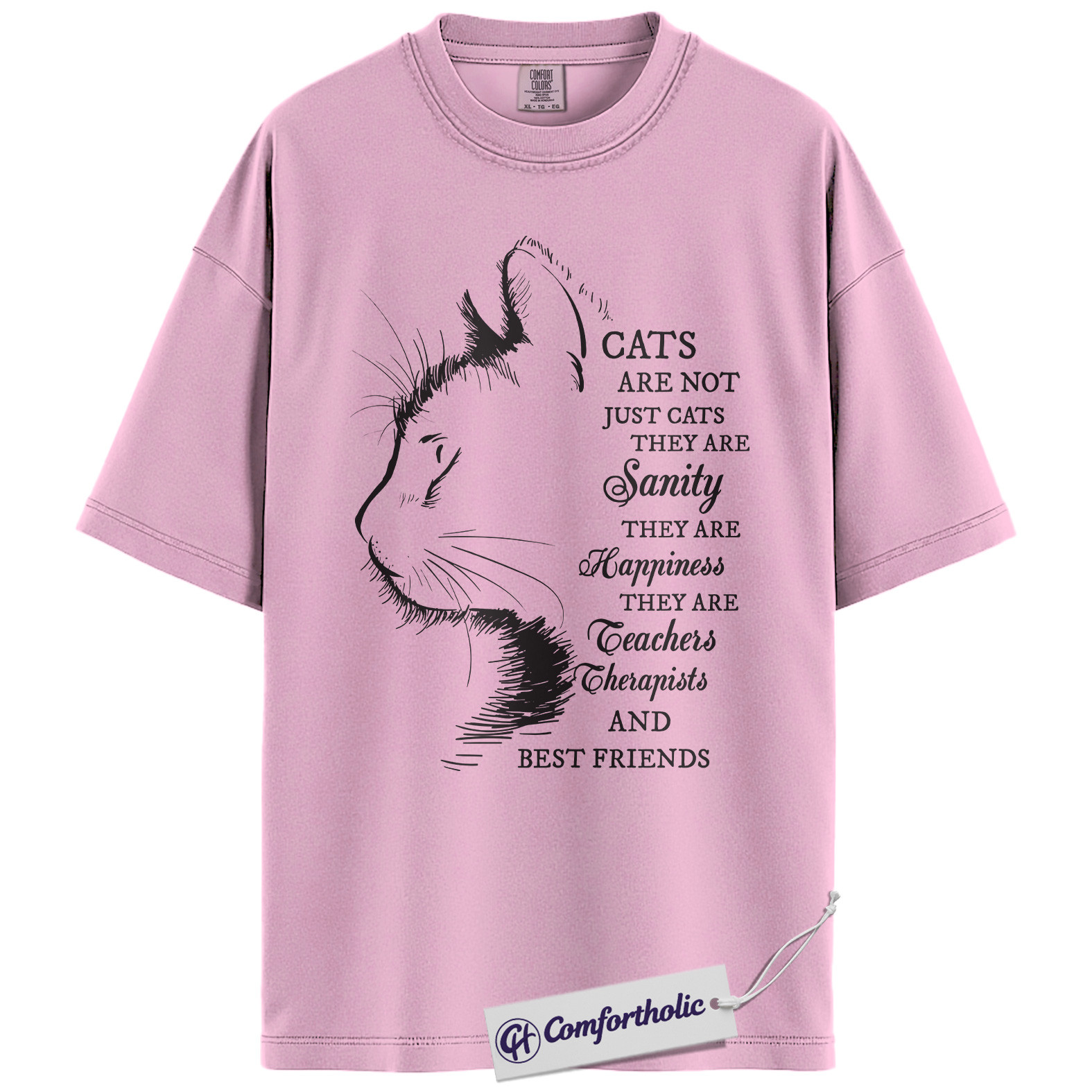 Cats Are Not Just Cats Shirt, Emotional Cat Lover Graphic T-Shirt, Hand Drawn Aesthetic Pet Lover Tee, Gift for Cat Moms, Comfort Colors Shirt - Image 8