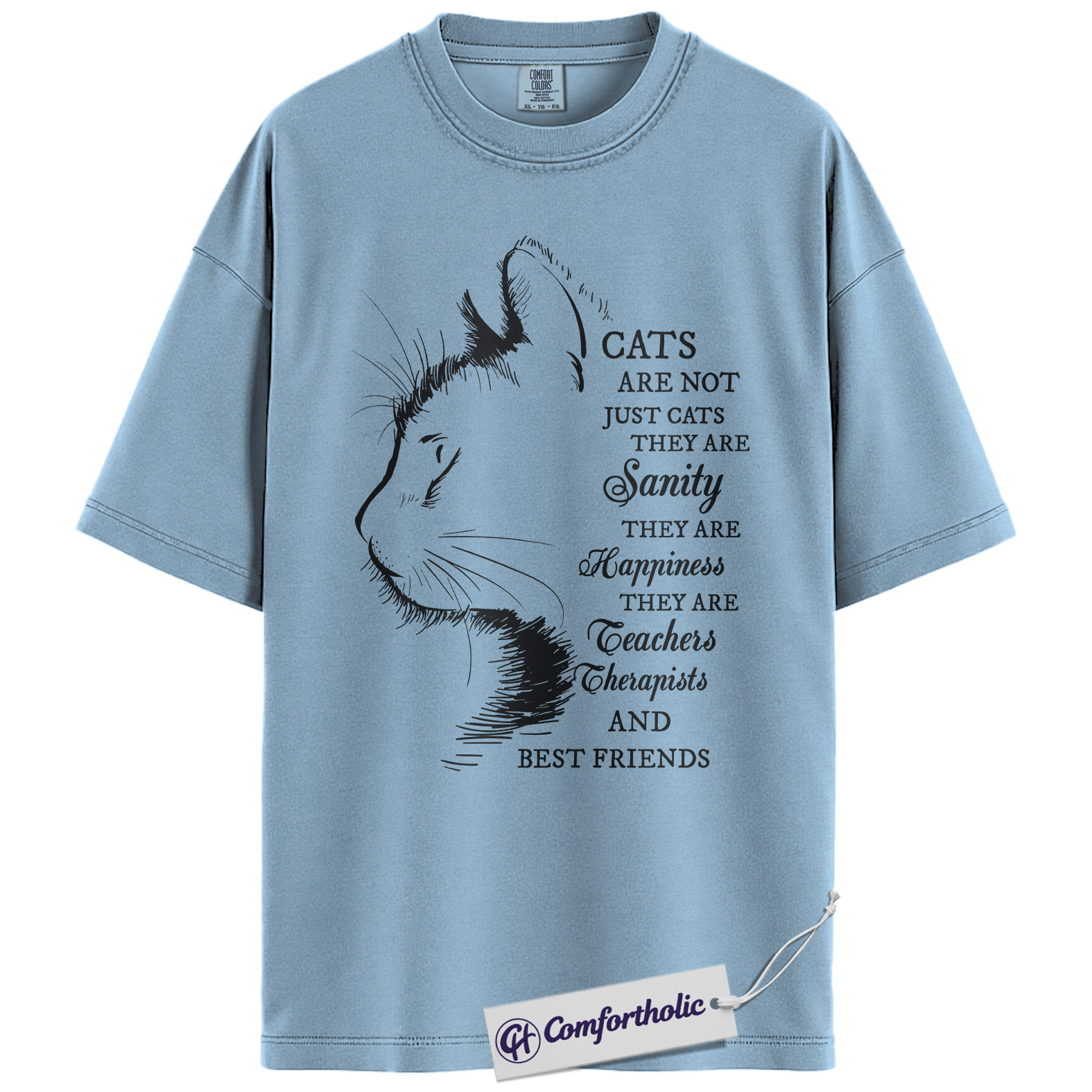 Cats Are Not Just Cats Shirt, Emotional Cat Lover Graphic T-Shirt, Hand Drawn Aesthetic Pet Lover Tee, Gift for Cat Moms, Comfort Colors Shirt - Image 14