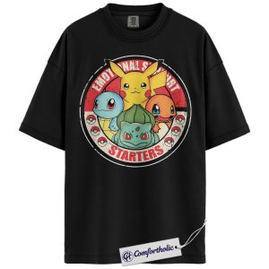 Pikachu Shirt, Bulbasaur Shirt, Squirtle Shirt, Charmander Shirt, Pokemon Shirt, Anime Graphic Tee, Comfort Colors Shirt