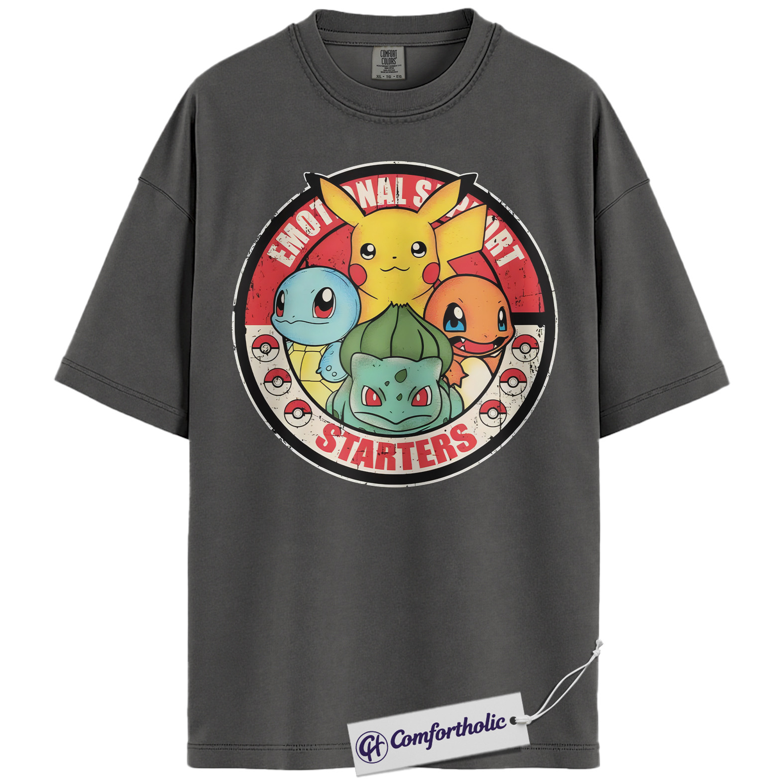 Pikachu Shirt, Bulbasaur Shirt, Squirtle Shirt, Charmander Shirt, Pokemon Shirt, Anime Graphic Tee, Comfort Colors Shirt - Image 3