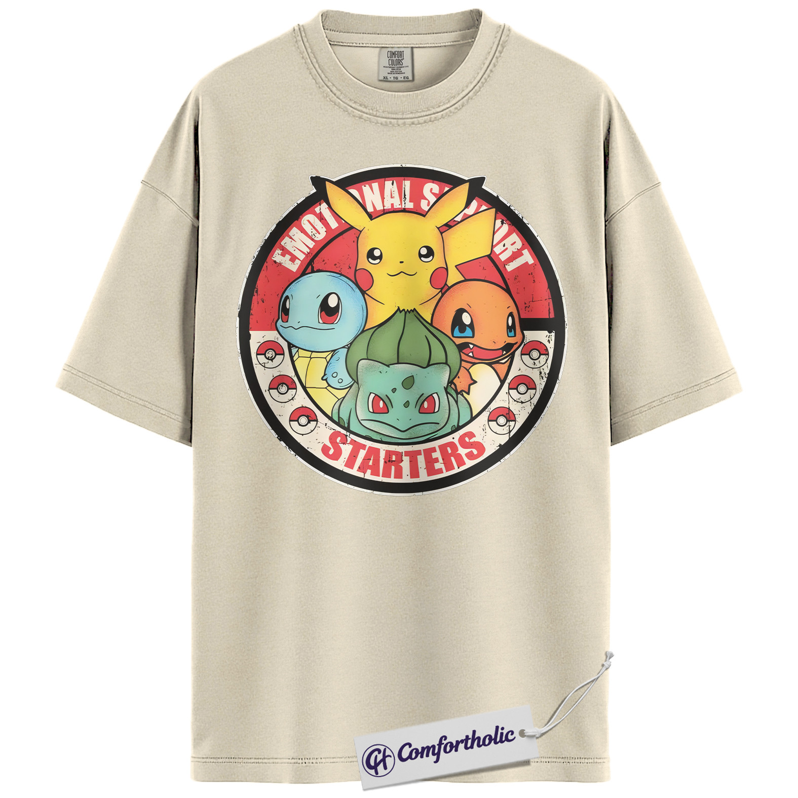 Pikachu Shirt, Bulbasaur Shirt, Squirtle Shirt, Charmander Shirt, Pokemon Shirt, Anime Graphic Tee, Comfort Colors Shirt - Image 4