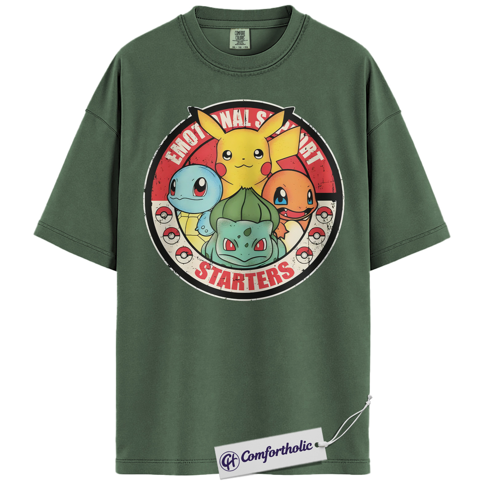 Pikachu Shirt, Bulbasaur Shirt, Squirtle Shirt, Charmander Shirt, Pokemon Shirt, Anime Graphic Tee, Comfort Colors Shirt - Image 5