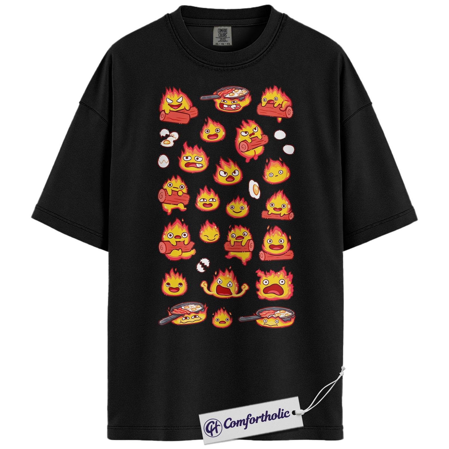 Calcifer Shirt, Howl's Moving Castle Shirt, Studio Ghibli Shirt, Anime Graphic Tee, Comfort Colors Shirt - Image 3