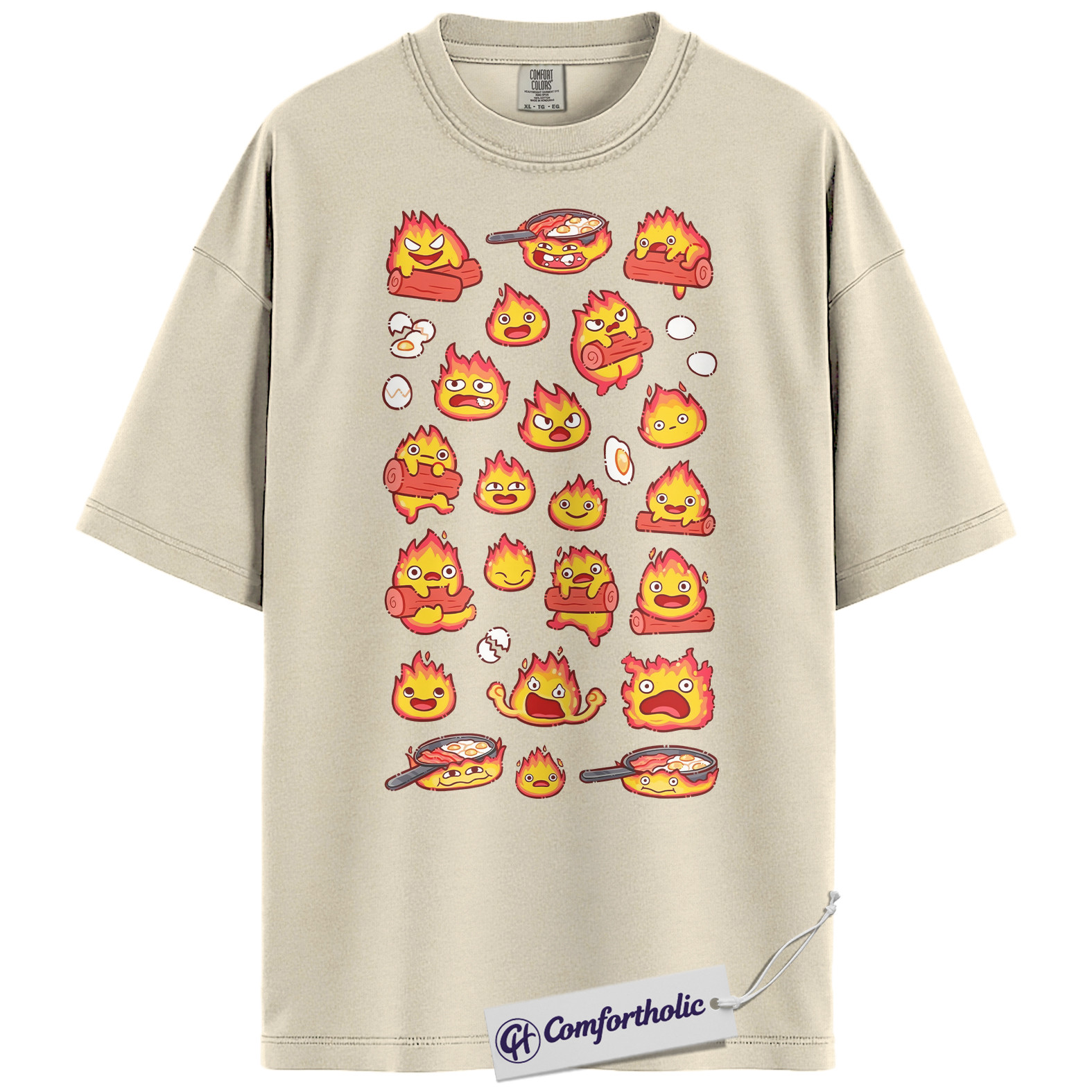 Calcifer Shirt, Howl's Moving Castle Shirt, Studio Ghibli Shirt, Anime Graphic Tee, Comfort Colors Shirt - Image 5