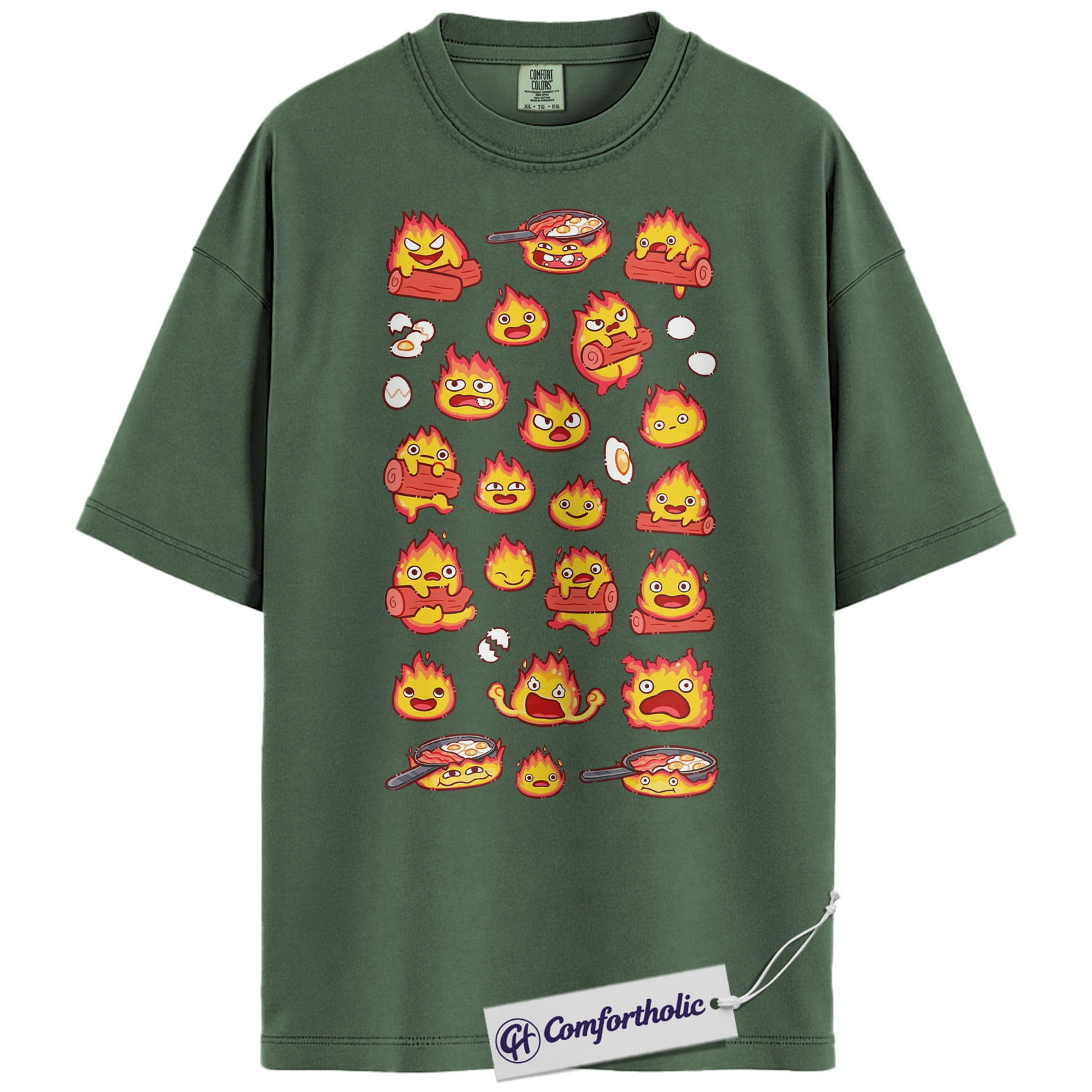 Calcifer Shirt, Howl's Moving Castle Shirt, Studio Ghibli Shirt, Anime Graphic Tee, Comfort Colors Shirt - Image 6