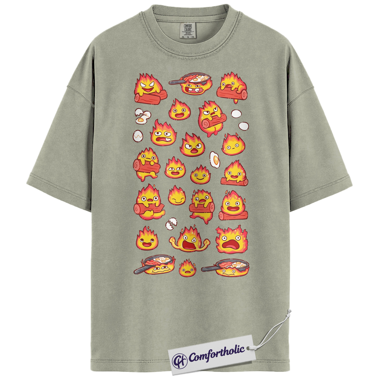Calcifer Shirt, Howl's Moving Castle Shirt, Studio Ghibli Shirt, Anime Graphic Tee, Comfort Colors Shirt - Image 7