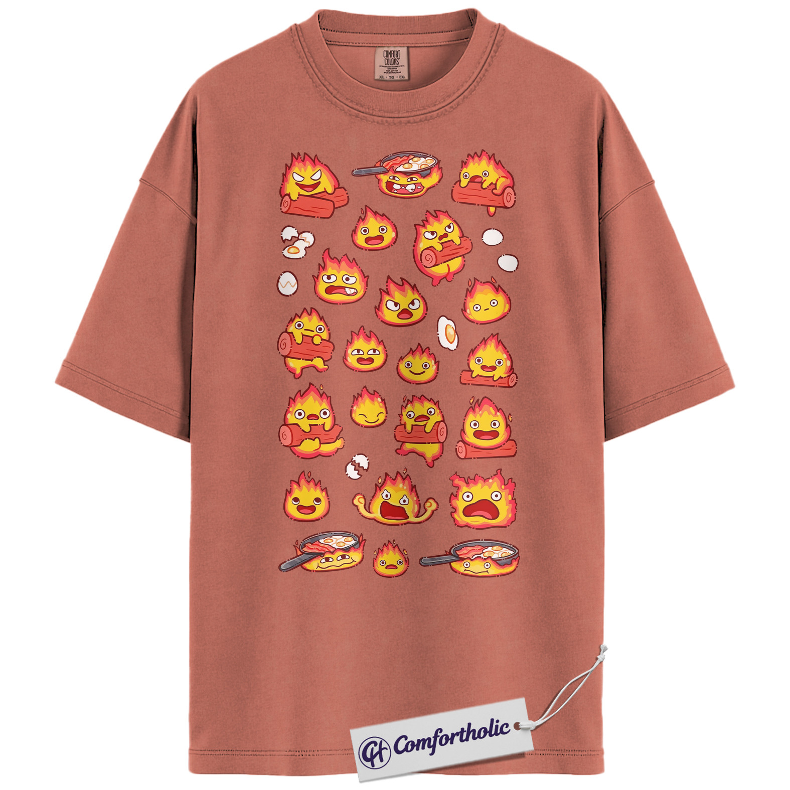 Calcifer Shirt, Howl's Moving Castle Shirt, Studio Ghibli Shirt, Anime Graphic Tee, Comfort Colors Shirt - Image 8