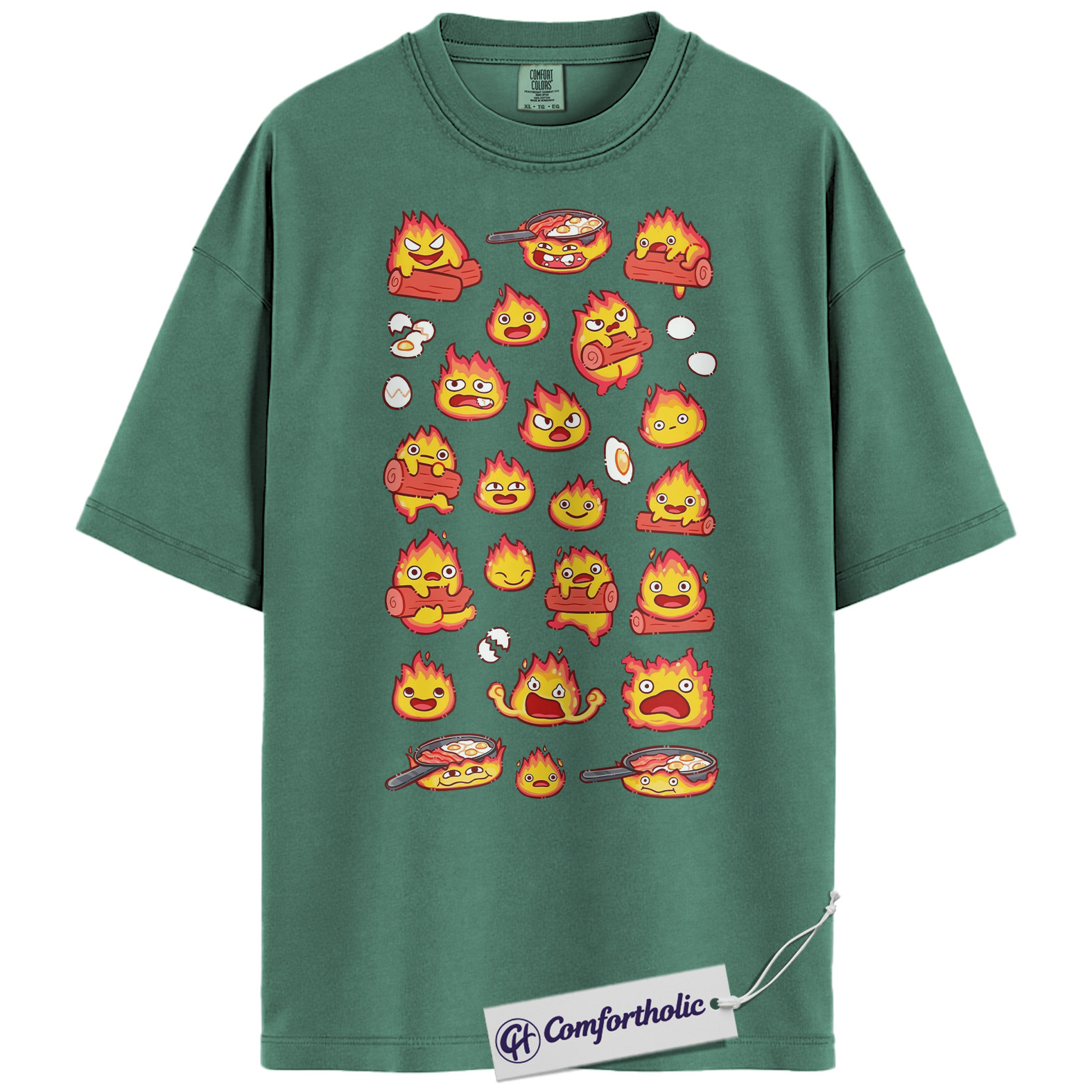 Calcifer Shirt, Howl's Moving Castle Shirt, Studio Ghibli Shirt, Anime Graphic Tee, Comfort Colors Shirt - Image 11
