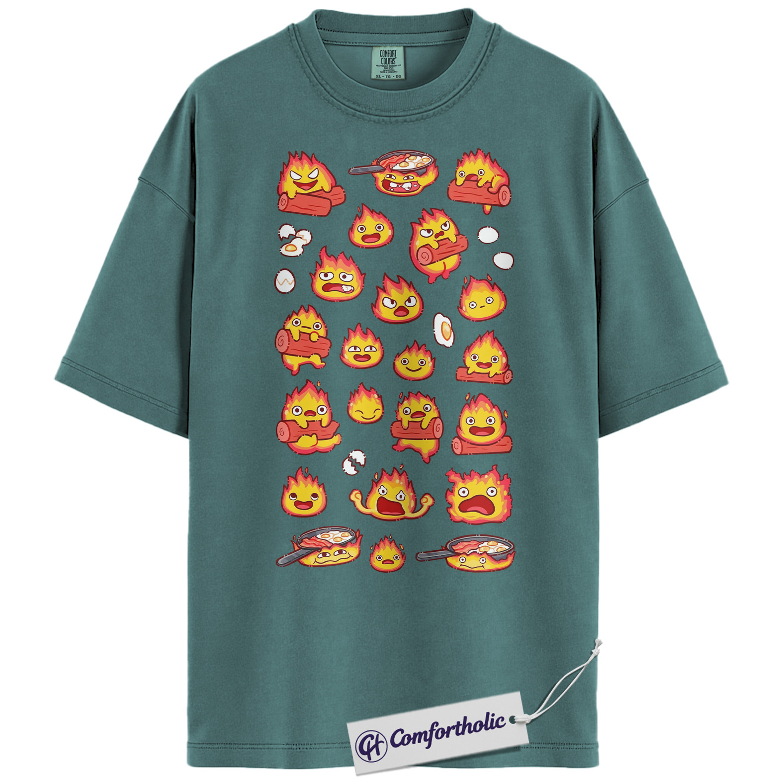 Calcifer Shirt, Howl's Moving Castle Shirt, Studio Ghibli Shirt, Anime Graphic Tee, Comfort Colors Shirt - Image 12