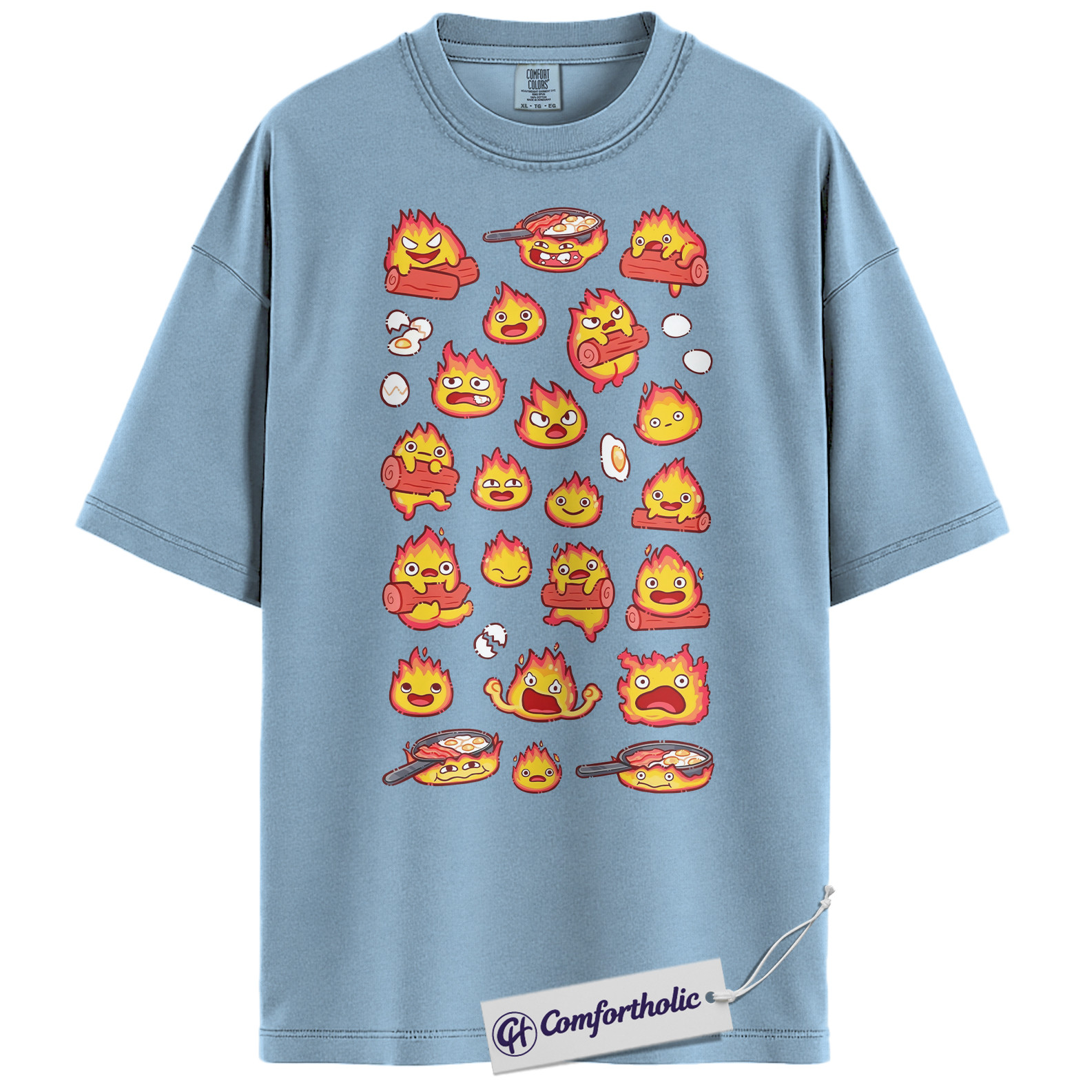 Calcifer Shirt, Howl's Moving Castle Shirt, Studio Ghibli Shirt, Anime Graphic Tee, Comfort Colors Shirt - Image 15